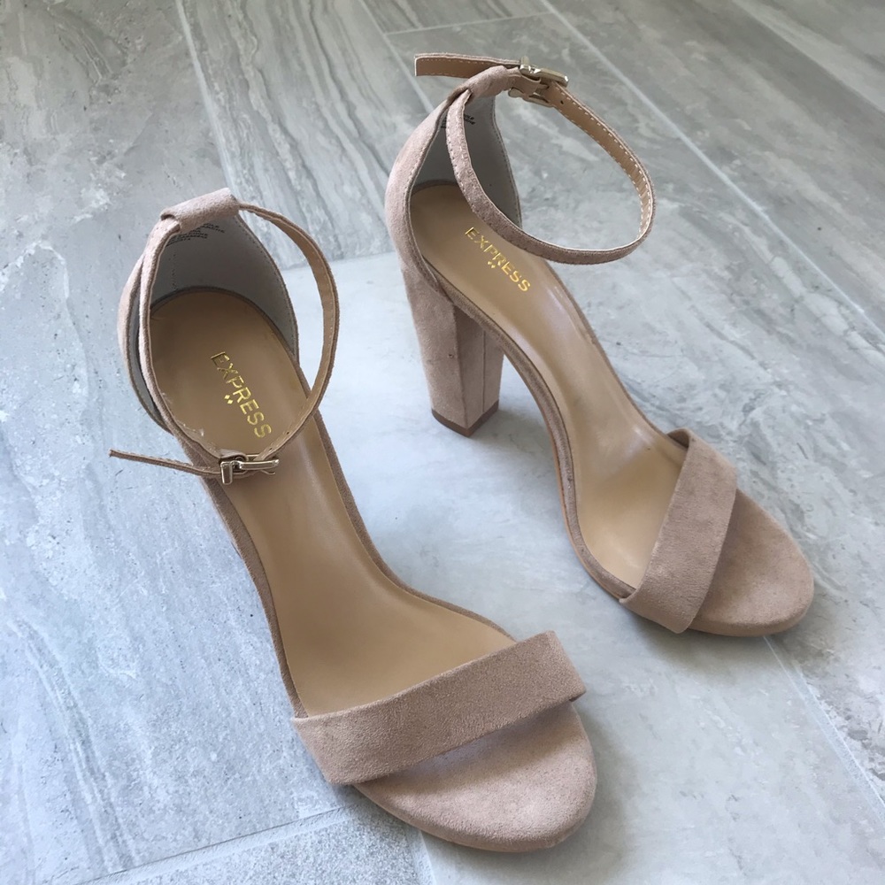 Express Suede Block Heels